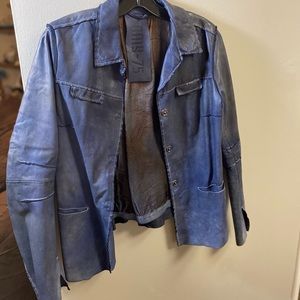 GMS-75 blue leather jacket| Vail collection| NWOT